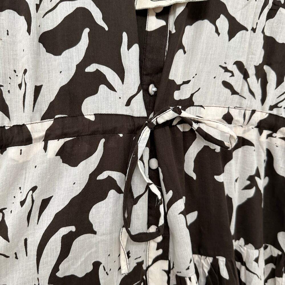 EMERSON FRY Evereve NWT Lucy Brown Floral Basque Dress // M - Picture 10 of 15